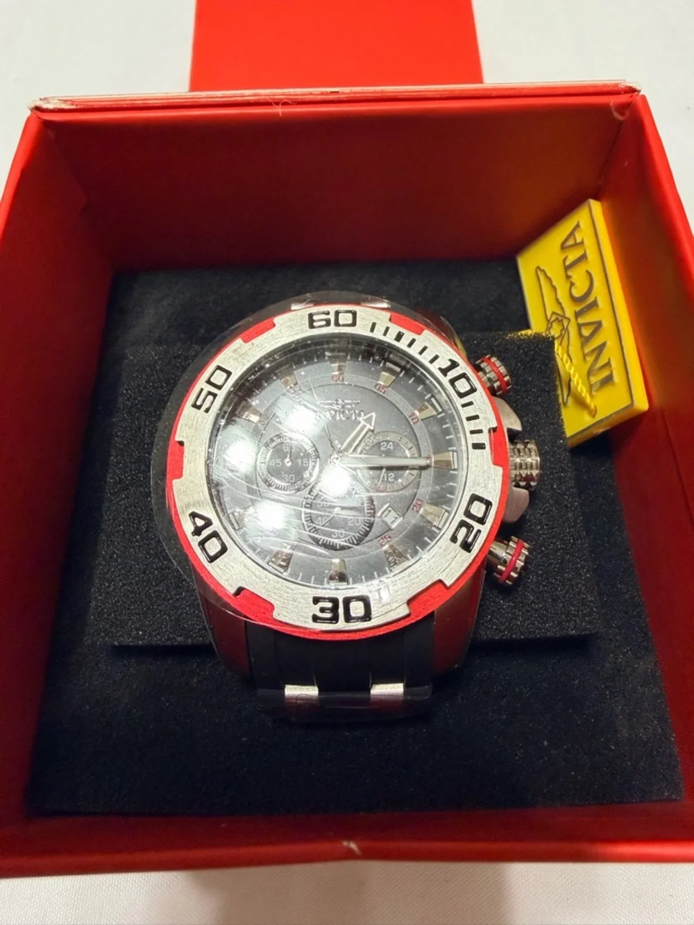 Invicta Men's Sport Chronograph Watch - Black & Red